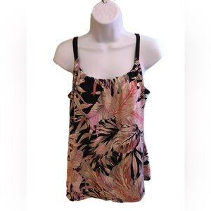 Eclipse Pink and Black Tropical Print Dress